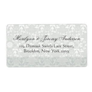Etiqueta Endereço floral do casamento vintage do laço