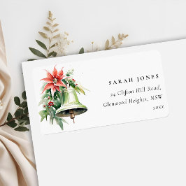 Etiqueta Endereço Foliar da Pine Poinsettia de Natal