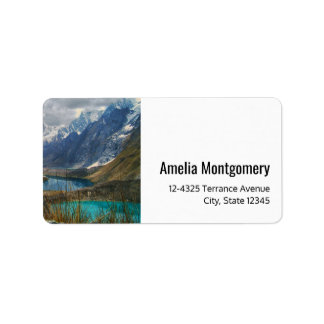 Etiqueta Endereço Fotográfico das Montanhas Alpinas Cênicas