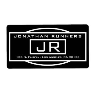 Etiqueta Endereço Geométrico de preto e branco