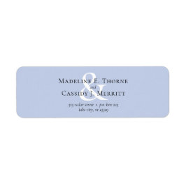 Etiqueta Endereço Isolado Azul Elegante Mínimo Simples