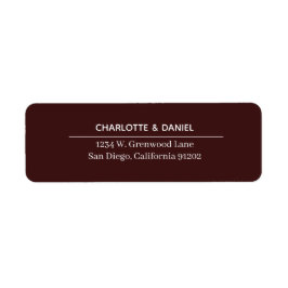 Etiqueta Endereço Marrom Chocolate Elegante Minimalista