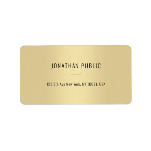 Etiqueta Endereço minimalista moderno Dourado elegante do