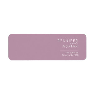 Etiqueta Endereço Mínimo Roxo de Retorno Moderno Elegante P