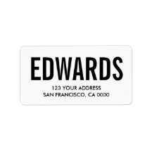 Endereço moderno minimalista a preto e branco