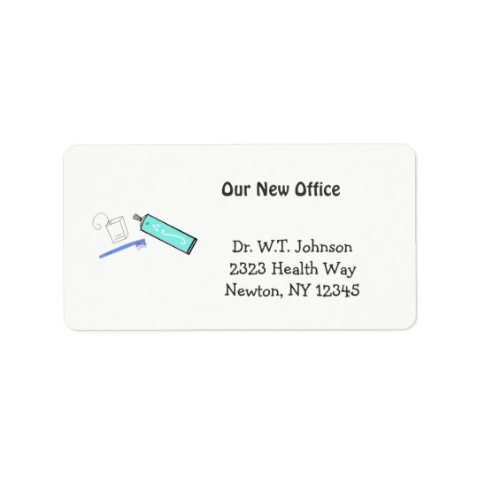 Etiqueta Endereço novo do design dental
