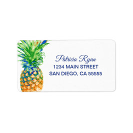 Etiqueta Endereço para a tipografia do abacaxi azul tropica