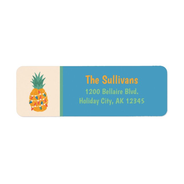 Etiqueta Endereço para devolução de abacaxi de Natal (Frente)