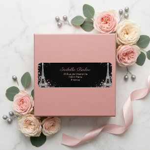 Etiqueta Endereço Parisiense Ombre Brilho Blush Rosa Noite