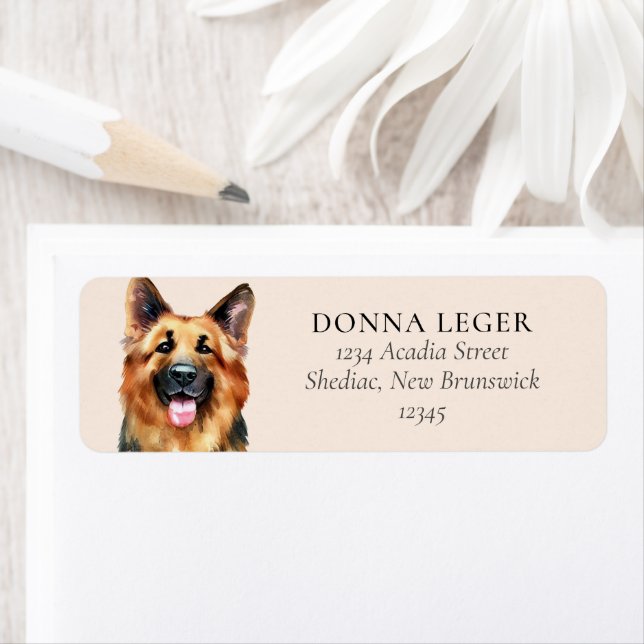 Etiqueta Endereço Personalizado do german shepherd (Insitu)