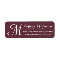 Endereço Personalizado do Monograma Branco Clássic