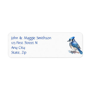 Etiqueta Endereço Personalizado do Pássaro Azul-Cay