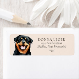 Etiqueta Endereço Personalizado do Rottweiler Dog