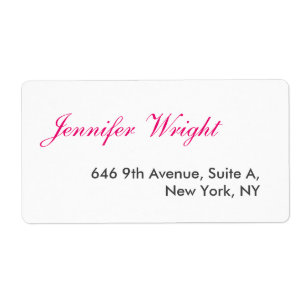 Etiqueta Endereço personalizado minimalista de caligrafia