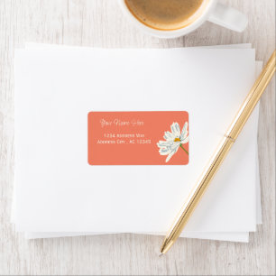 Etiqueta Endereço Personalizável da Flor de Verão Branco