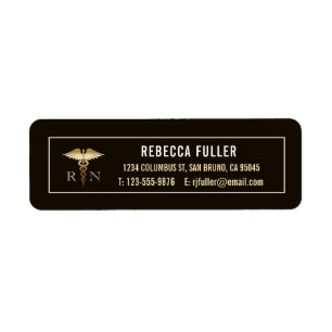 Etiqueta Endereço preto & Dourado feito sob encomenda dos
