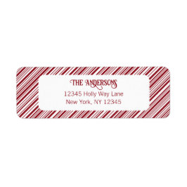 Etiqueta Endereço Red and White Stripe