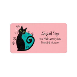 Etiqueta Endereço Retroativo de Cat Atômica Moderno do meio