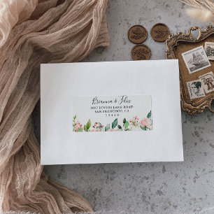 Etiqueta Endereço RSVP de Casamento Floral do Elegant Dain