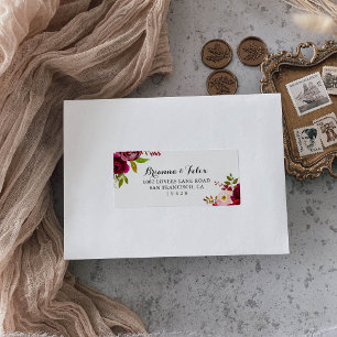Etiqueta Endereço RSVP de Casamento Floral Rustic Blush Bu