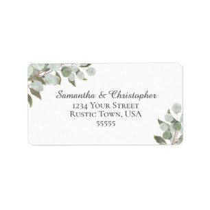 Etiqueta Endereço Rustic Eucalyptus & Greenery Casamento