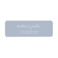 Endereço Simples de Casamento Azul Dusty