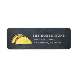 Etiqueta Endereço Taco Black Chalkboard