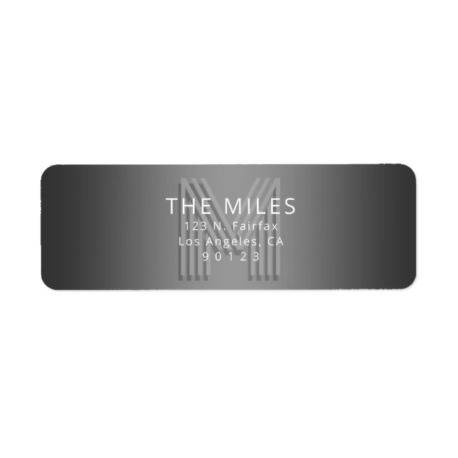 Etiqueta Endereço Único de Retorno do Monograma Retromodern (Frente)