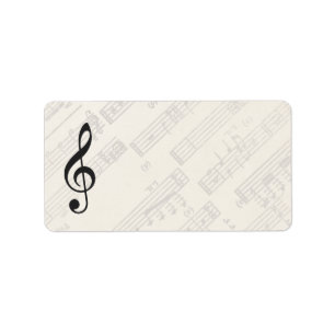 Etiqueta Endereço vazio da folha da música clássica