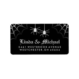 Etiqueta Endereço Web Black White Halloween Casamento de Ar