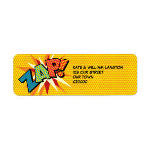 Etiqueta Endereço ZAP Fun Retro Quadrinhos Pop Art