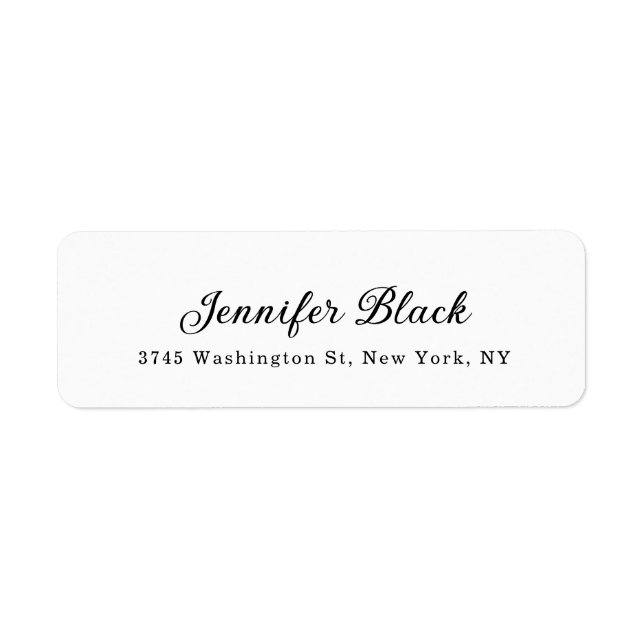 Etiqueta Endereços de Nome Preto e Branco Elegante da Calig (Frente)