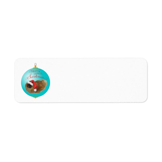 Etiqueta Enfeite de Natal do Pequinês (Frente)