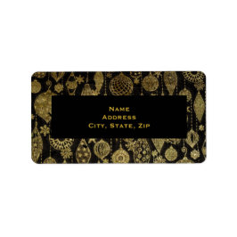 Etiqueta Enfeites de natal de ouro Faix