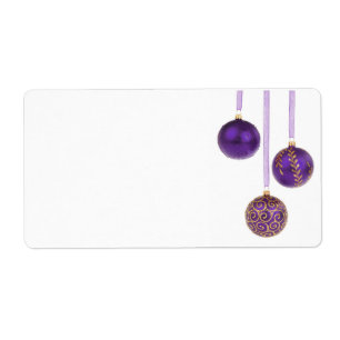 Etiqueta Enfeites de natal do roxo do Winterberry