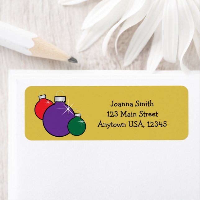 Etiqueta Enfeites de natal - Ilustração Vermelha Verde (Insitu)