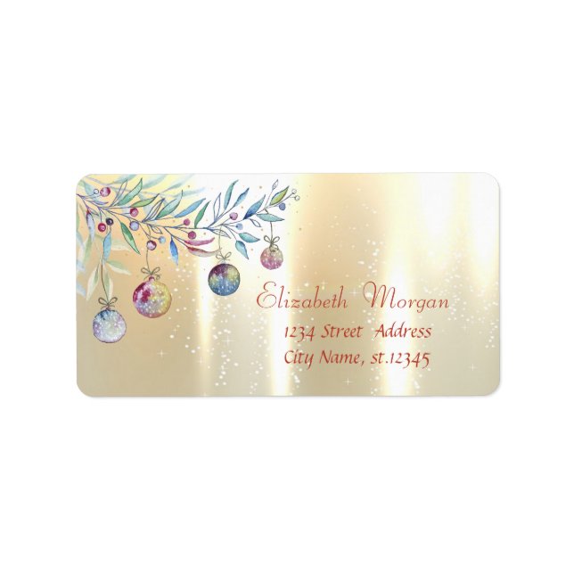 Etiqueta Enfeites de natal,Ramificação de Árvore,Dourado (Frente)