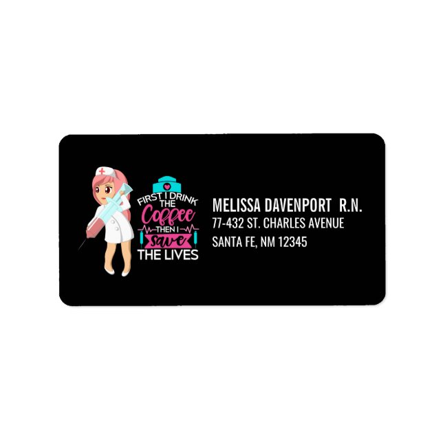 Etiqueta Enfermeira Engraçada Dizendo com Grande Agulha hip (Frente)