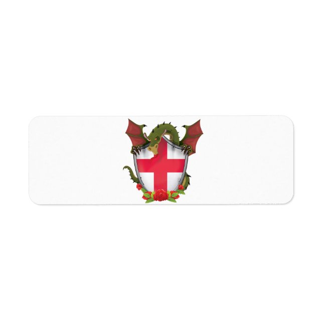 Etiqueta England Dragon e English Flag shield (Frente)