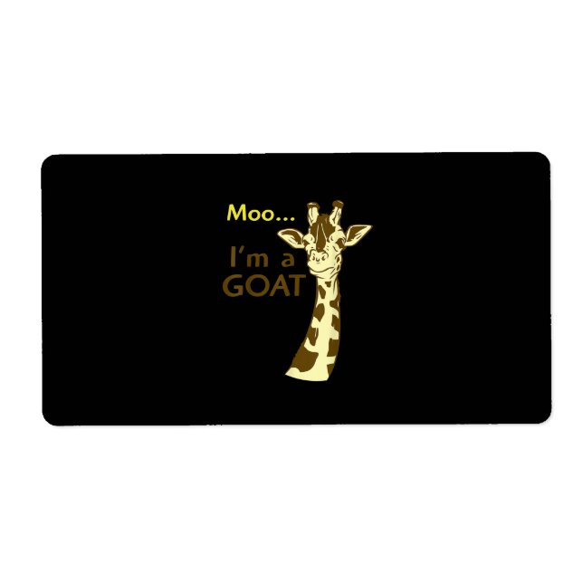 Etiqueta Engraçada Girafa Moo Eu sou um Gosta (Frente)
