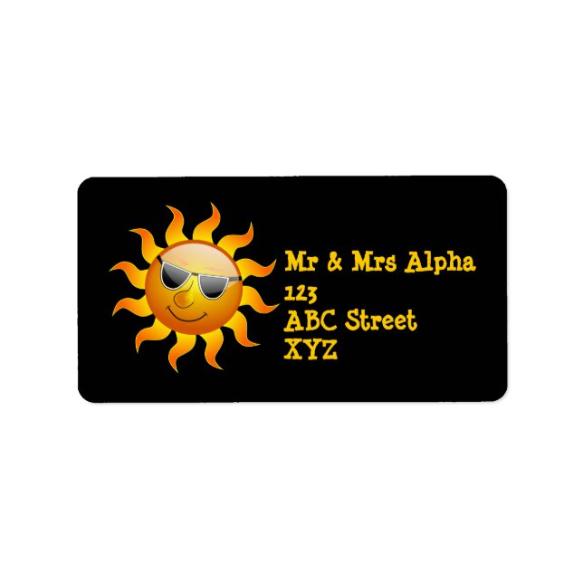 Etiqueta engraçada Summer Sun (Frente)