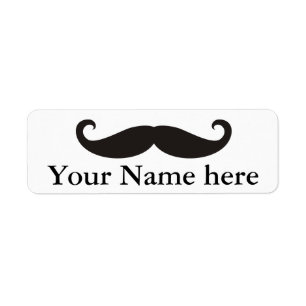 Etiqueta Engraçado bigode / Schberrbart + seu texto