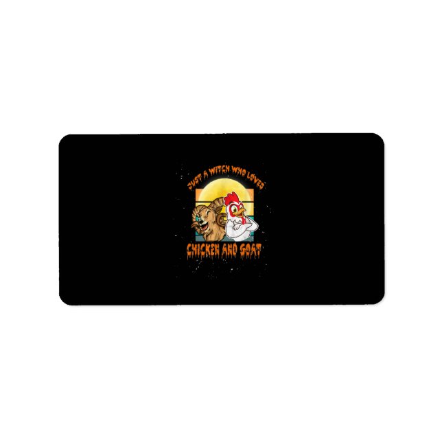 Etiqueta Engraçado Frango E Capuz Figurino No Halloween (Frente)