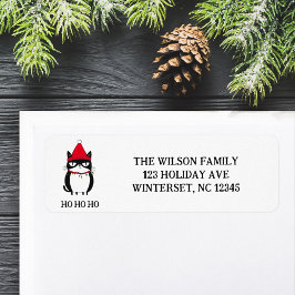 Etiqueta Engraçado Gato Catmas Humor Natal