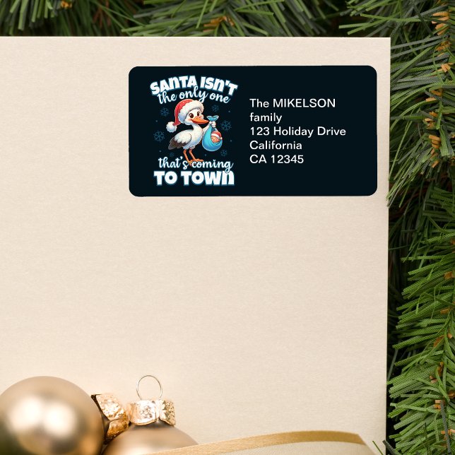 Etiqueta Engraçado natal, bebê grávida, anúncio (Criador carregado)