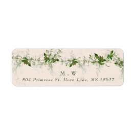 Etiqueta Envelope de Casamento Eucalyptus Wreath Cream Mono