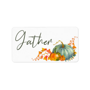 Etiqueta Envelope Folha Laranja de Ação de Graças