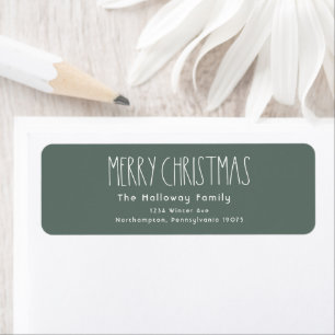 Etiqueta Envelope Green Boho Christmas Return