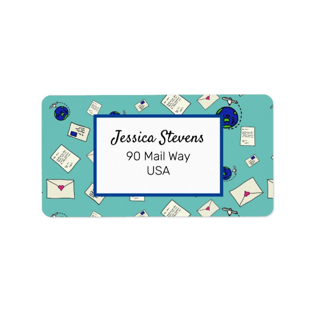 Etiqueta Envie um e-mail pelo mundo (Frente)