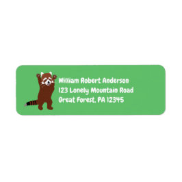 Etiqueta Envio de retorno verde para o Panda Vermelho